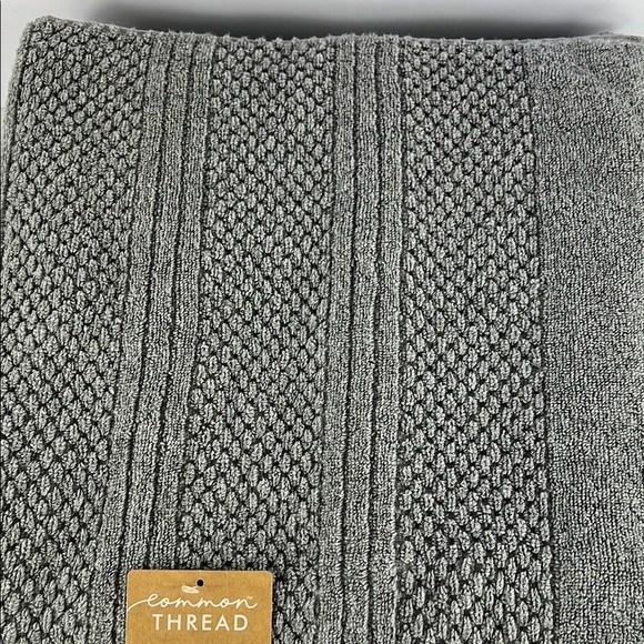 2 PC Common Thread Eco Melange BAMBOO Bath Towels Gray Oversized Zero Twist NEW - Picture 4 of 7